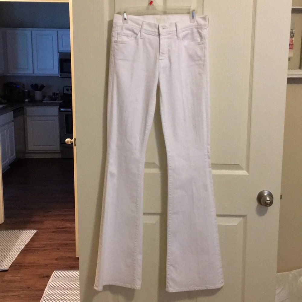 White flare jeans